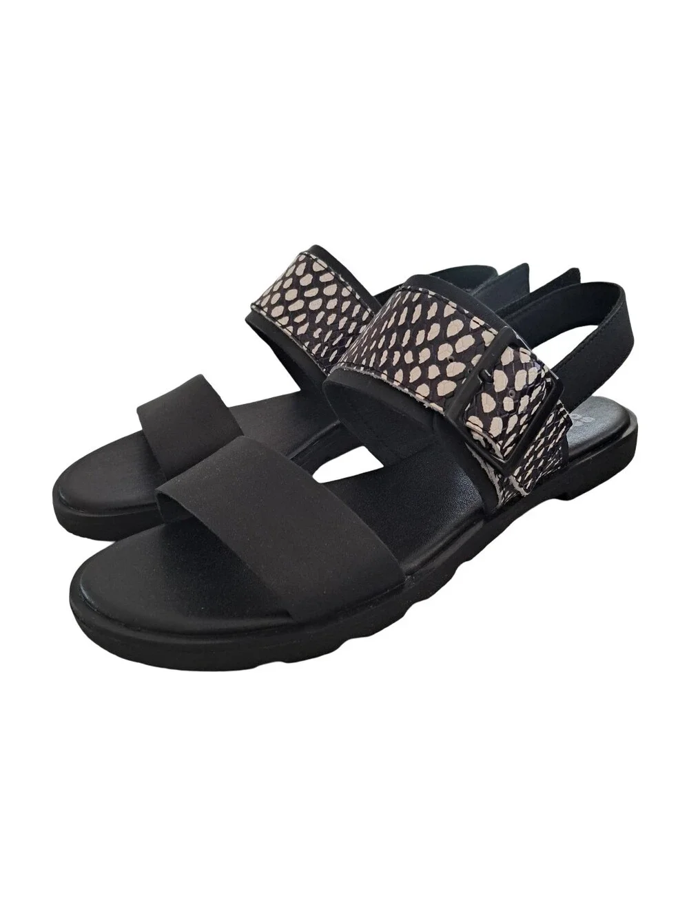 Sorel Ella III Leather Black Sandals Womens Size 6 New